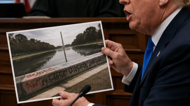 Trump to Present Evidence of Vandalism at Reflecting Pool in Court