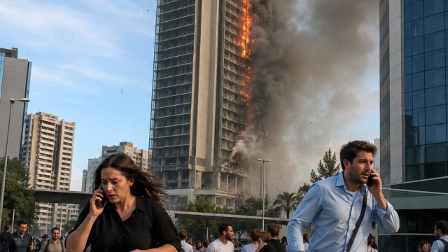 Emergency Evacuation in Madrid Following Tower Explosion